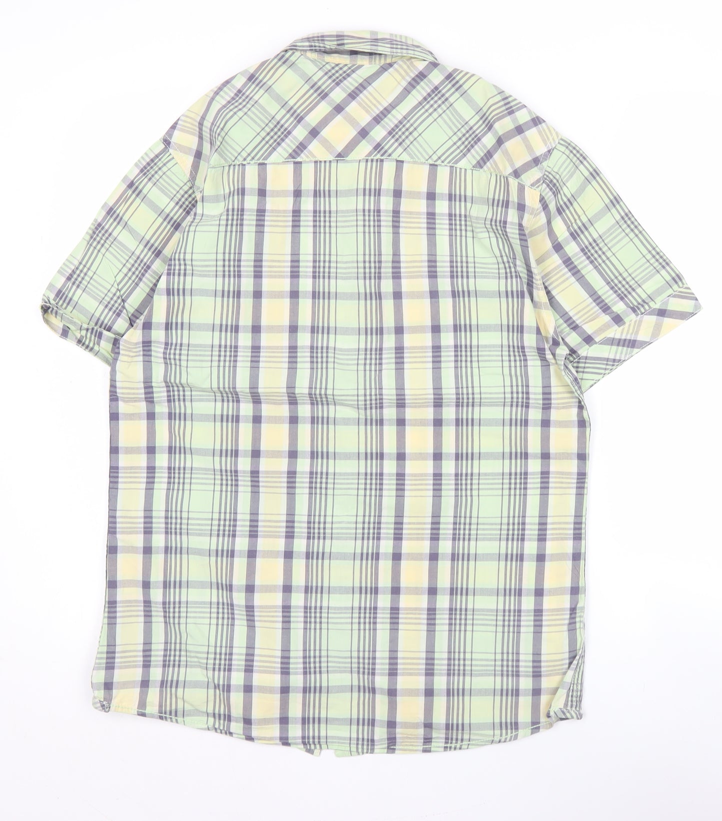 Easy Premium Vintage Men’s Green Plaid Short Sleeve Shirt S