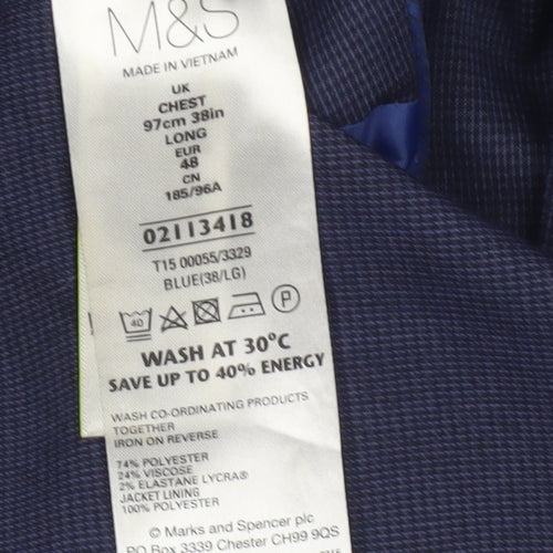 Marks and Spencer Men’s Blue 38L Suit Jacket Regular Fit