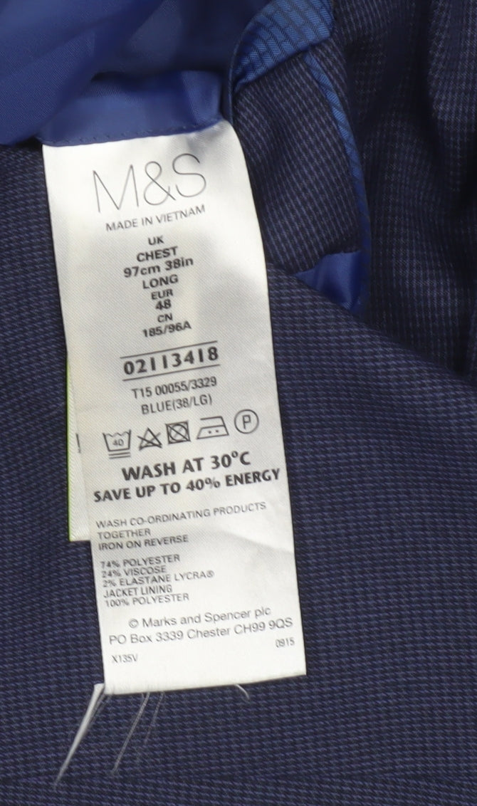 Marks and Spencer Men’s Blue 38L Suit Jacket Regular Fit