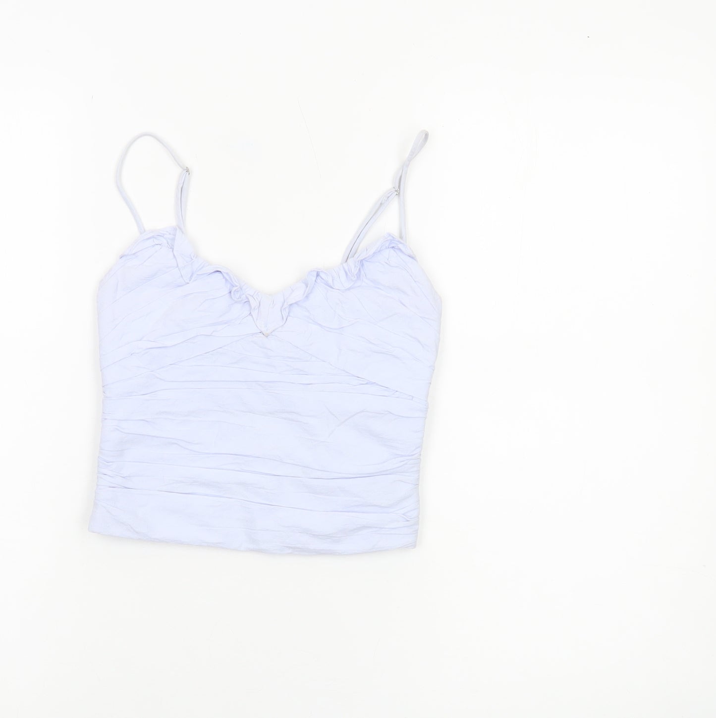 Zara Womens Blue XS Camisole Spaghetti Strap Cotton Tank Top