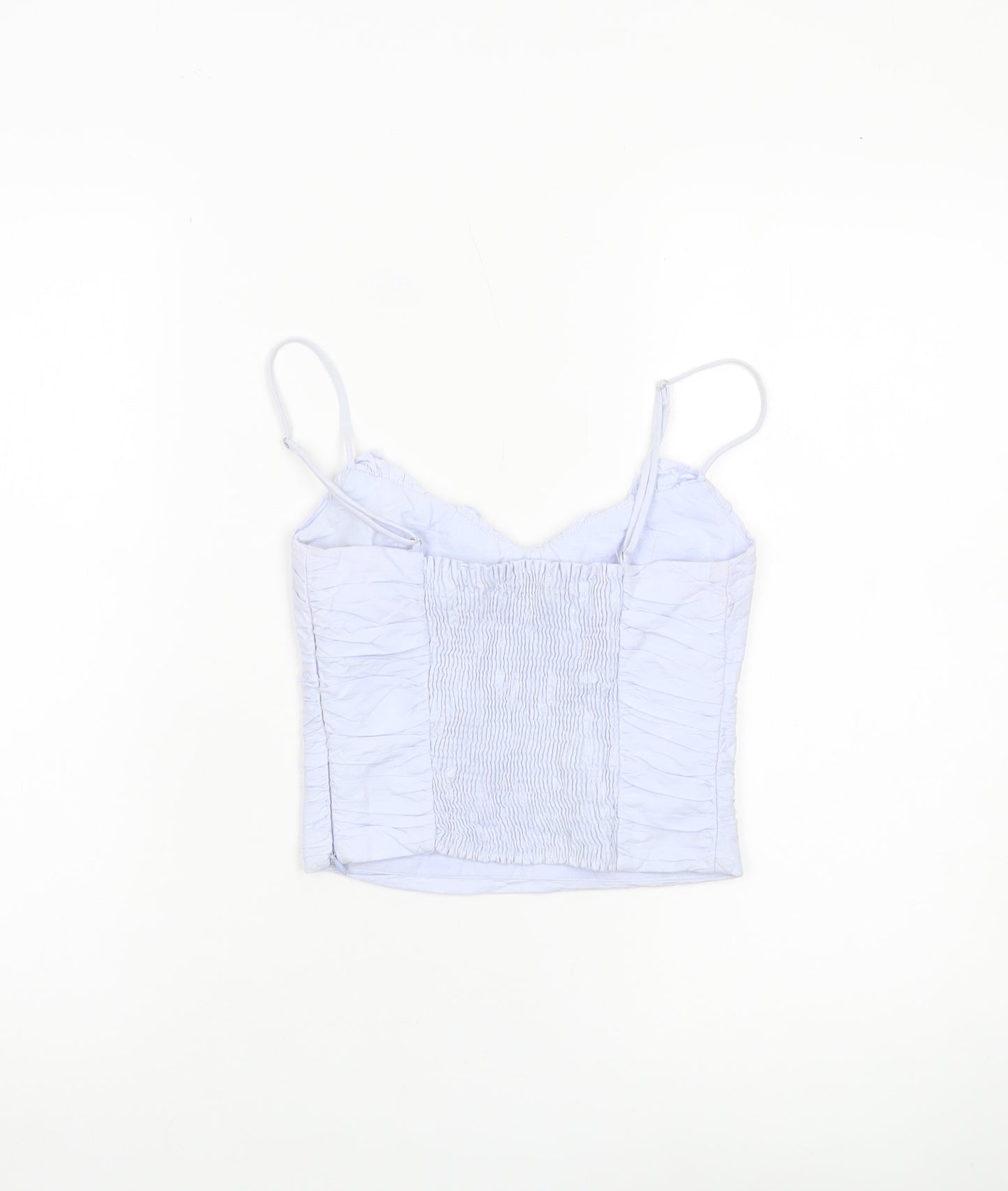 Zara Womens Blue XS Camisole Spaghetti Strap Cotton Tank Top