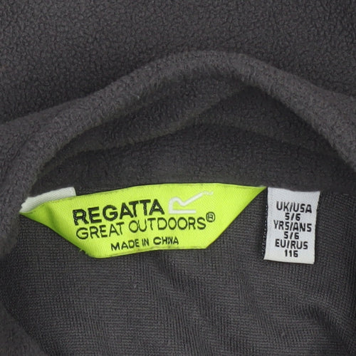 Regatta Boys Grey Fleece Jacket 5-6 Years Full Zip Outdoor Coat