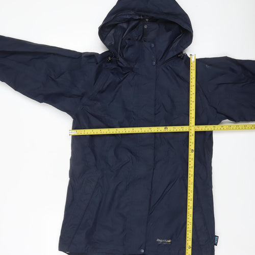 Regatta Womens Blue Size 8 Waterproof Hooded Rain Coat Jacket