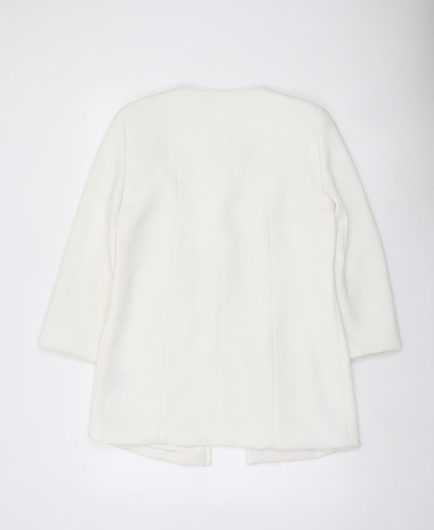 Second Female Womens White Blazer Jacket Size M Collarless Formal