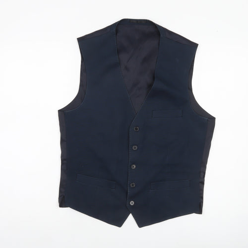 French Connection Men's Blue 38 Waistcoat Regular Fit Formal