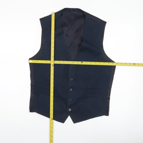 French Connection Men's Blue 38 Waistcoat Regular Fit Formal