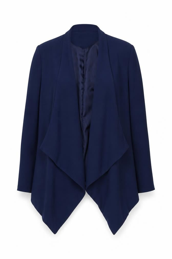 Front view of Tu Women’s Blue Open Front Jacket, size UK 10, Workwear Casual