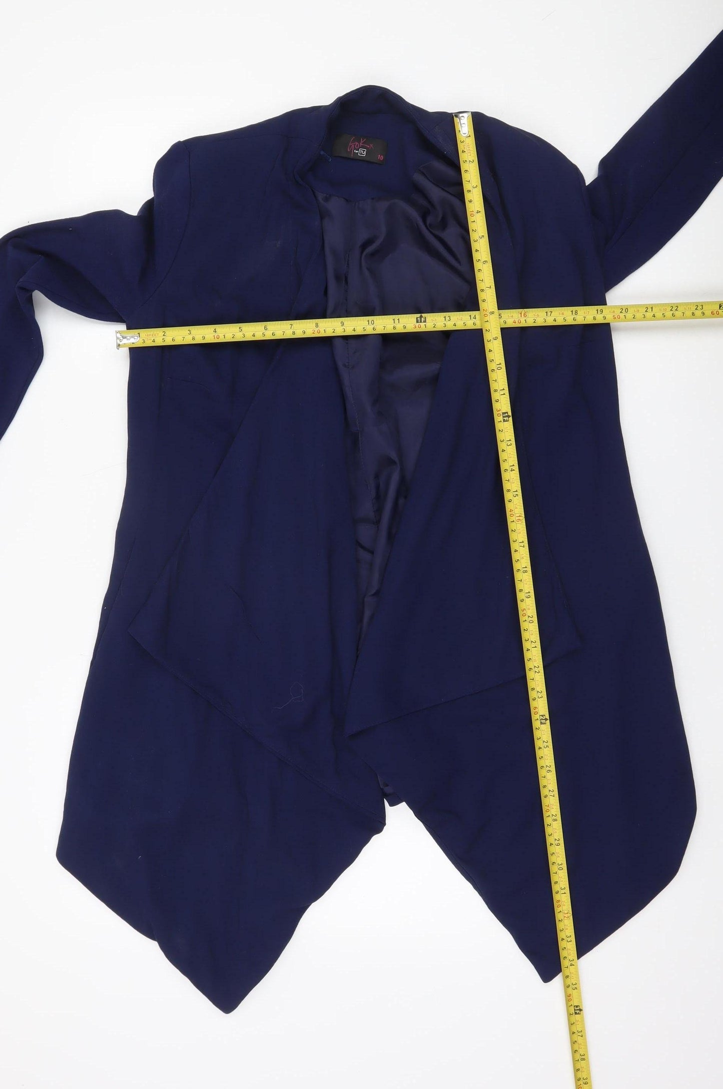 TU Women’s Blue Open Front Jacket Size 10 Workwear Casual