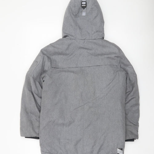 Next Boys Grey Parka Coat Faux Fur Hooded 10 Years Warm Winter Jacket