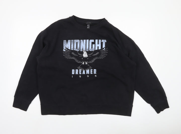 New Look Women’s Black Eagle Graphic Pullover Sweatshirt M