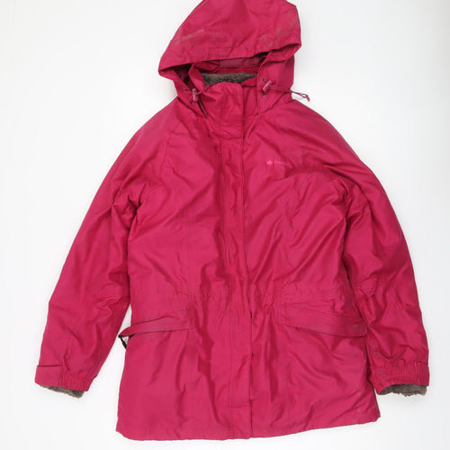 Peter Storm Womens Pink Parka Jacket Size 12 Hooded Waterproof