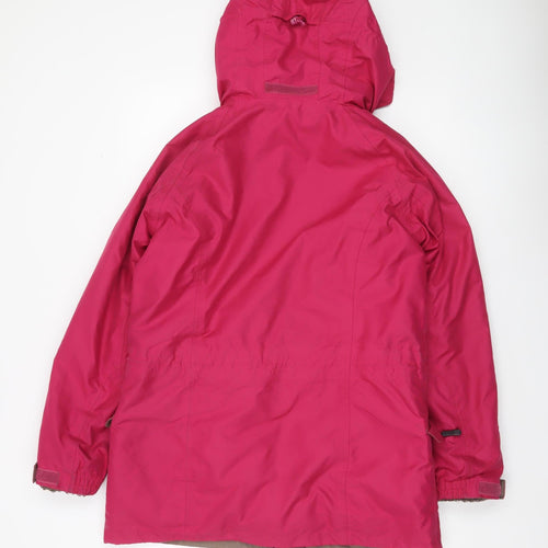 Peter Storm Womens Pink Parka Jacket Size 12 Hooded Waterproof