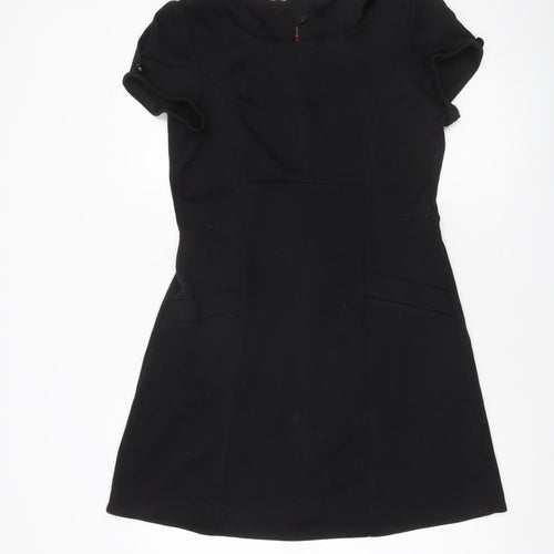 E-vie Women’s Black Shift Dress Size 14 Short Sleeve Round Neck