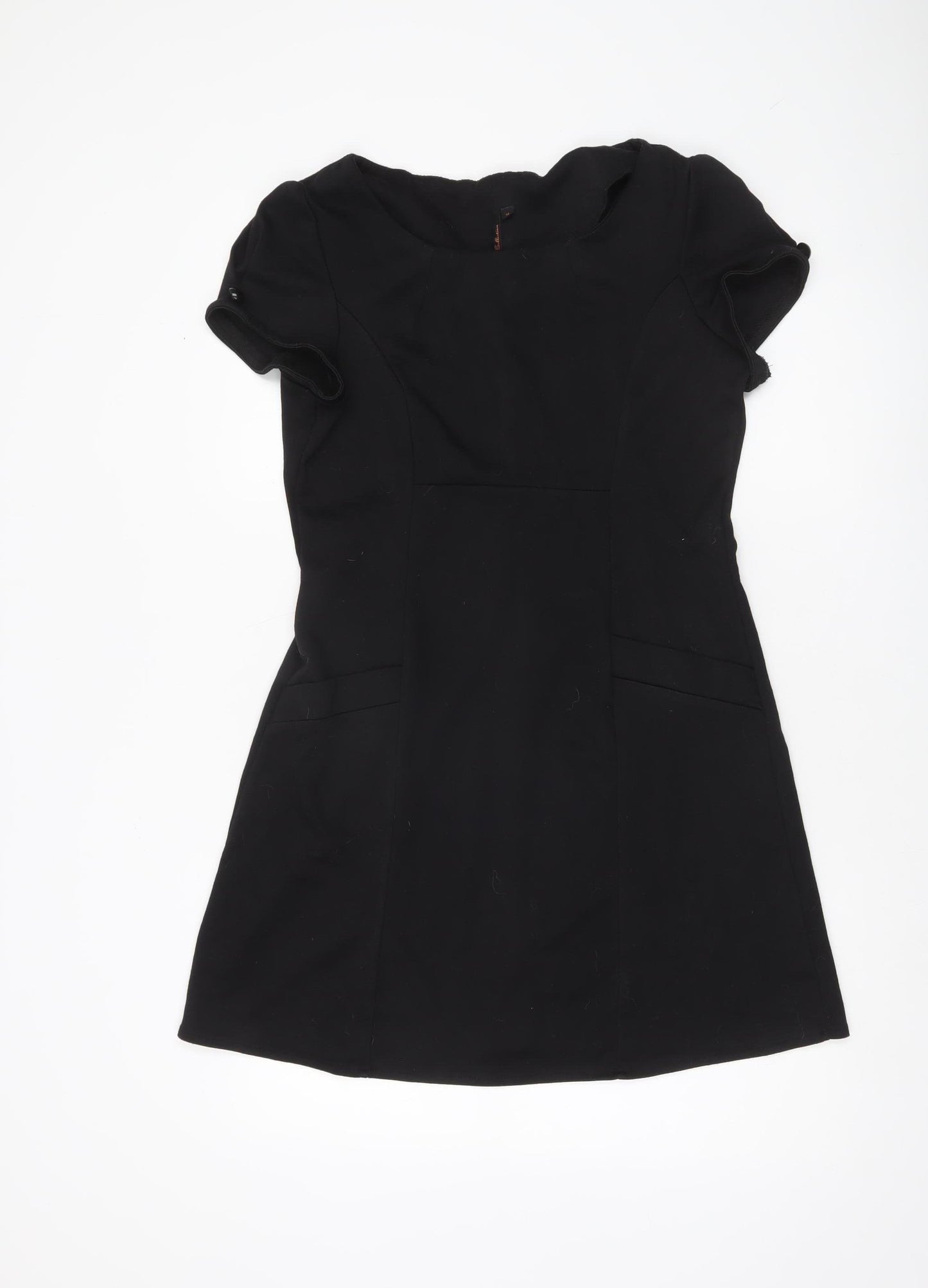 E-vie Women’s Black Shift Dress Size 14 Short Sleeve Round Neck