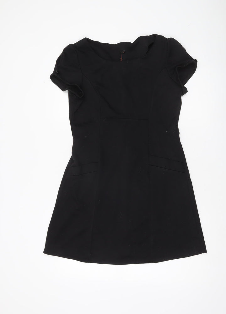 E-vie Women’s Black Shift Dress Size 14 Short Sleeve Round Neck