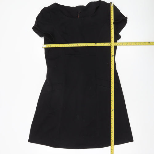 E-vie Women’s Black Shift Dress Size 14 Short Sleeve Round Neck