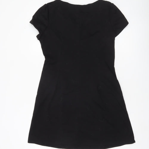 E-vie Women’s Black Shift Dress Size 14 Short Sleeve Round Neck