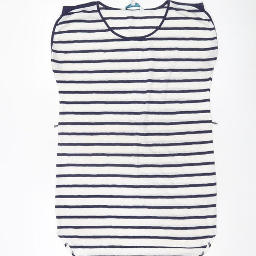 Debenhams Women’s Blue White Striped Scoop Neck Jersey T-Shirt Size 10