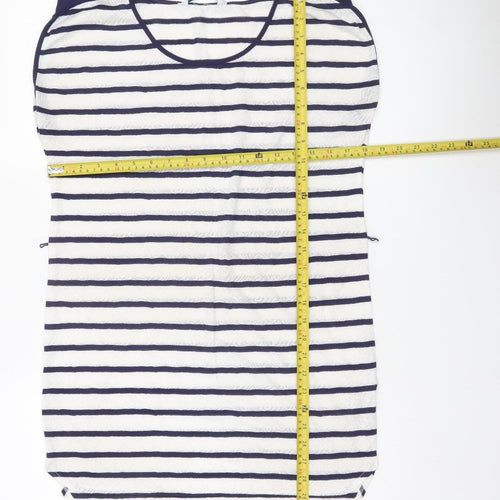 Debenhams Women’s Blue White Striped Scoop Neck Jersey T-Shirt Size 10