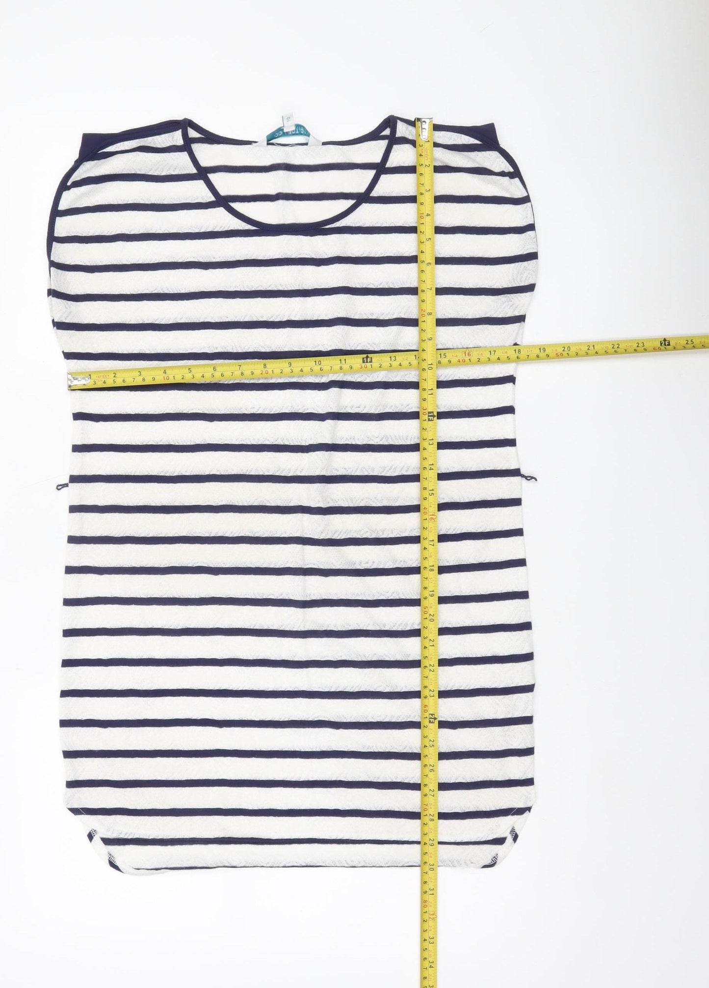Debenhams Women’s Blue White Striped Scoop Neck Jersey T-Shirt Size 10