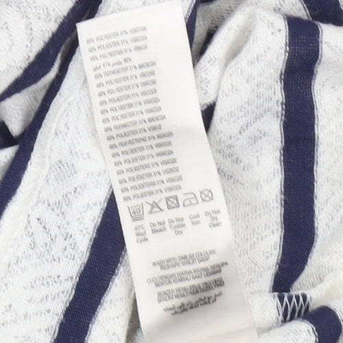 Debenhams Women’s Blue White Striped Scoop Neck Jersey T-Shirt Size 10