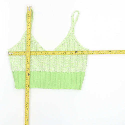 ASOS Women’s Green Size 8 Knit Acrylic Spaghetti Strap Crop Top