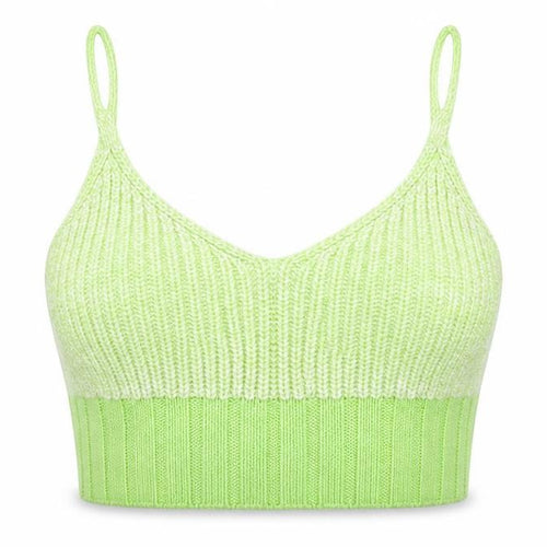 ASOS Women’s Green Size 8 Knit Acrylic Spaghetti Strap Crop Top