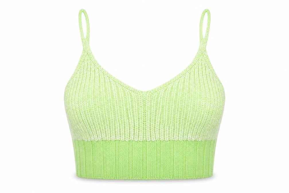 ASOS Women’s Green Size 8 Knit Acrylic Spaghetti Strap Crop Top