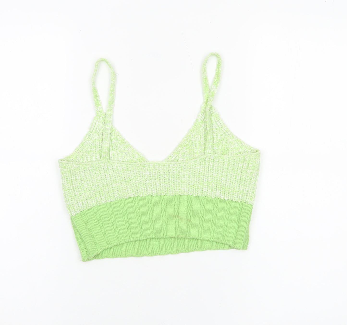 ASOS Women’s Green Size 8 Knit Acrylic Spaghetti Strap Crop Top