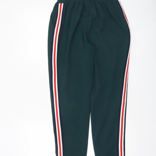 Primark Women’s Green Jogger Trousers Size 6 Elastic Waist Sports Stripe