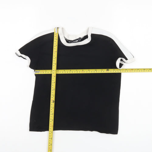 PrettyLittleThing Womens Black Size 6 Ringer T-Shirt Cotton