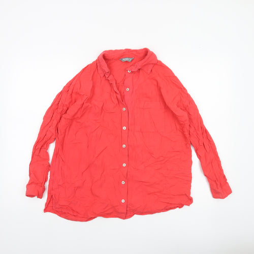 Nutmeg Women Red Size 10 Button-Up Long Sleeve Shirt