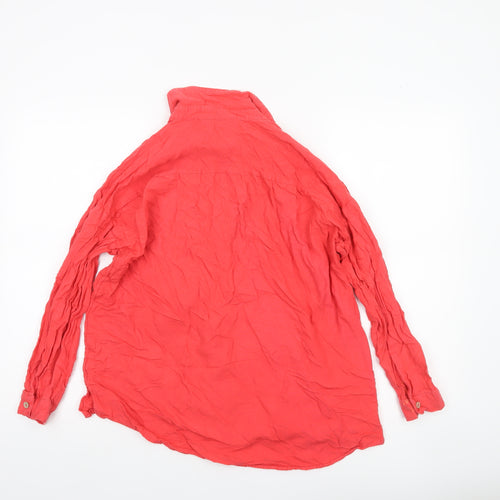 Nutmeg Women Red Size 10 Button-Up Long Sleeve Shirt