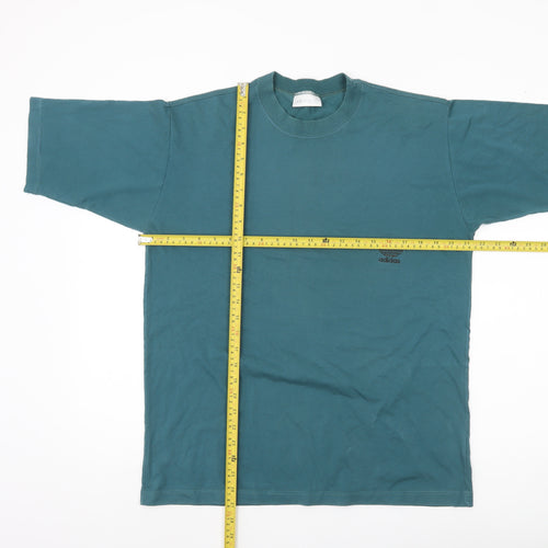 Adidas Men's Green Cotton Logo T-Shirt Size M Short Sleeve
