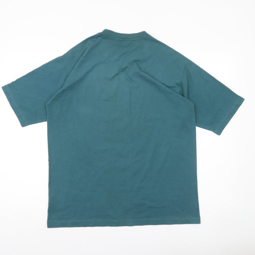 Adidas Men's Green Cotton Logo T-Shirt Size M Short Sleeve