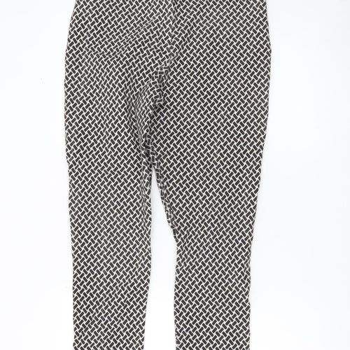 George Women’s Black Geometric Slim Leg Stretch Trousers Size 16