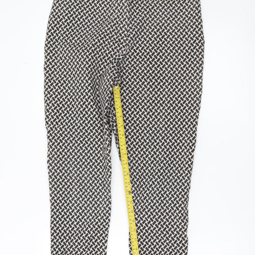 George Women’s Black Geometric Slim Leg Stretch Trousers Size 16