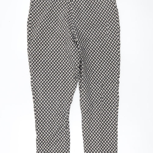 George Women’s Black Geometric Slim Leg Stretch Trousers Size 16