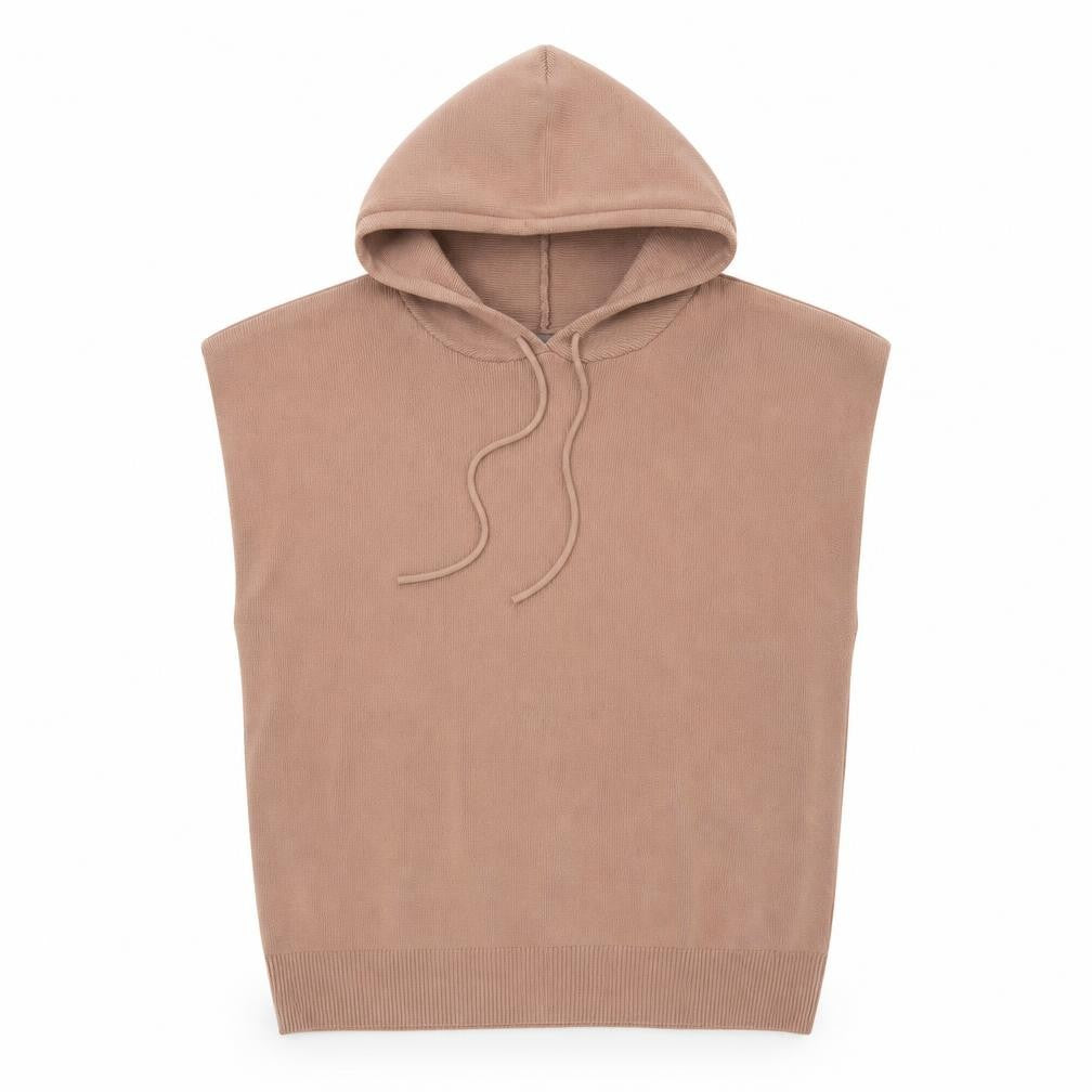 Primark Women’s Brown Sleeveless Hooded Knit Vest Jumper Size S 10/12