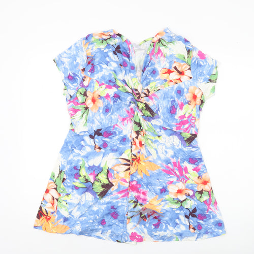 Bodyflirt Women’s Multicoloured Floral Tunic Blouse L Viscose Jersey