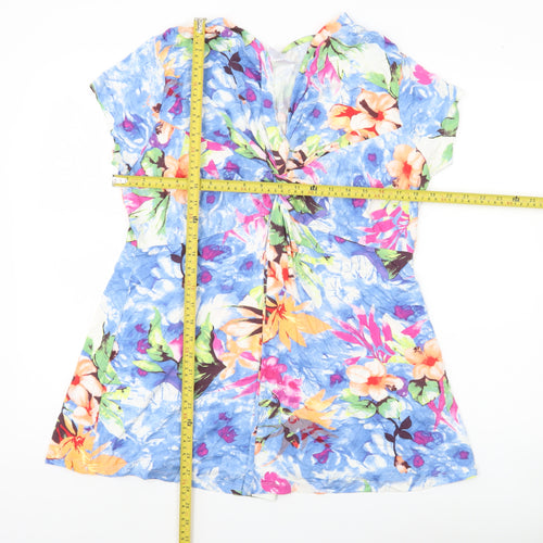 Bodyflirt Women’s Multicoloured Floral Tunic Blouse L Viscose Jersey