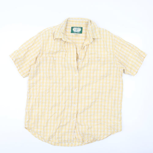 St. John's Bay Men's Yellow Check Cotton Short Sleeve Shirt L