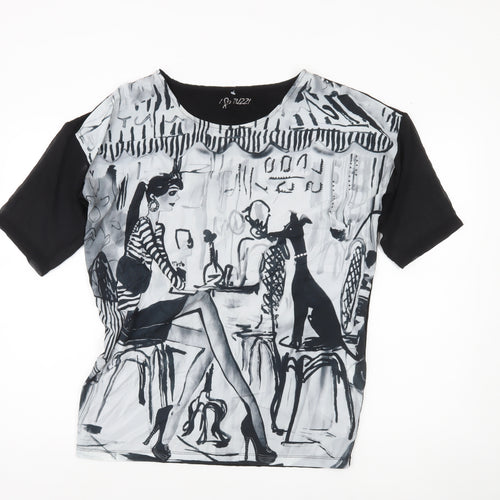 Tuzzi Womens Multicoloured Graphic T-Shirt Size 12 Scoop Neck