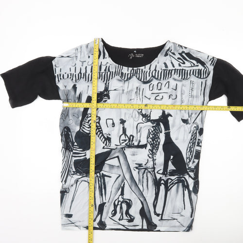 Tuzzi Womens Multicoloured Graphic T-Shirt Size 12 Scoop Neck