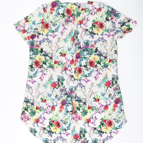 Label Be Women’s Multicoloured Floral Blouse UK 16 Short Sleeve