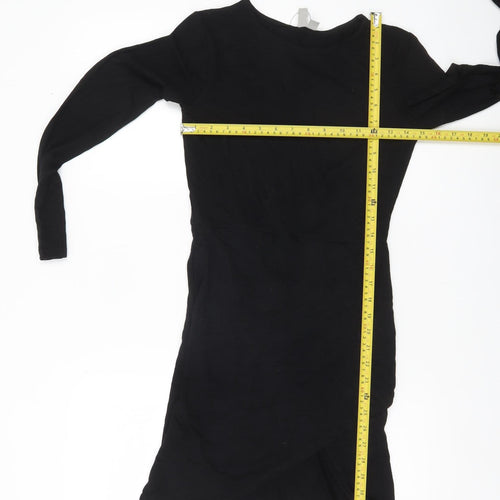 ASOS Women Black Size 10 Bodycon Short Long Sleeve Dress
