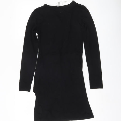 ASOS Women Black Size 10 Bodycon Short Long Sleeve Dress