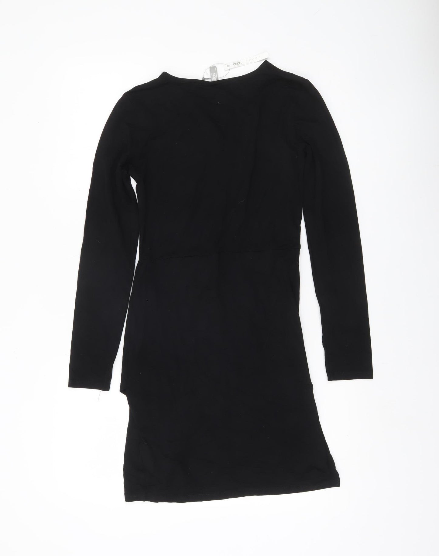 ASOS Women Black Size 10 Bodycon Short Long Sleeve Dress