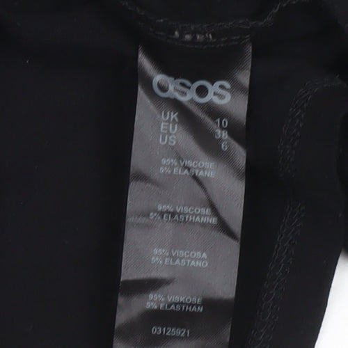 ASOS Women Black Size 10 Bodycon Short Long Sleeve Dress