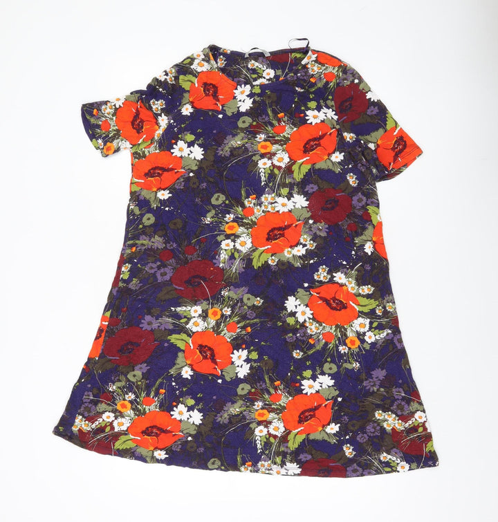 Tu Women’s Multicoloured Floral Shift Dress Size 14